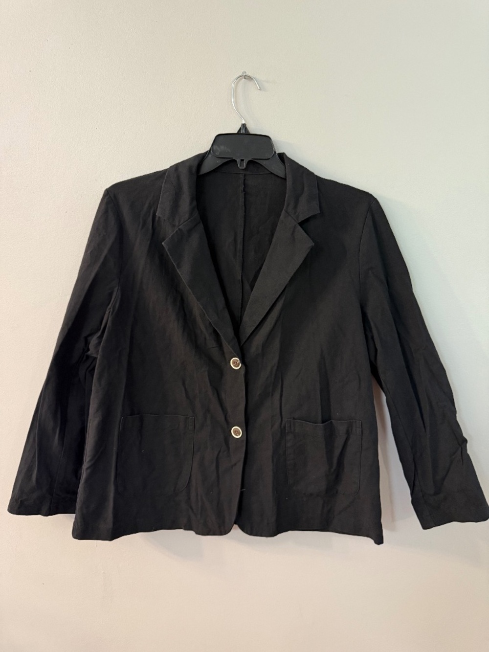 Linen Cotton Blend Blazer Jacket - size 2x